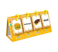 Aprender Tarjetas Flash | Juego Cognitivo de Comida Preescolar | Tarjetas de Idioma Educativo para | Juguete de Vocabulario Inglés de la Infancia | 96 Piezas Flash-Cards fijados para
