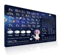 Aprender - Vade de escritorio para niños - Alfombrilla de aprendizaje alemán ABC alfabeto con letter tracing - aspecto de hora 1x1 - Resistente al agua y lavable de piel similar a la silicona (tema