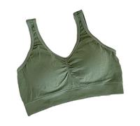 Aprendizaje adulto sujetador de látex con gorras fijas, simple y casual, de gran tamaño, para mujeres, suave y respetuoso con la piel, cómodo para el cuerpo. Leggings técnicos, verde, A