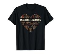 Aprendizaje automático - I Love ML Science Camiseta gráfica económica, Hombre, Negro, S