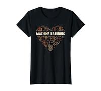 Aprendizaje automático - I Love ML Science Camiseta gráfica económica, Mujer, Negro, XS
