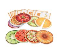 Aprendizaje de fracciones de frutas - Puzzle, manipuladores, conjunto de círculos | magnético para, herramienta de demostración División Igual, juguete educativo y matemáticas,