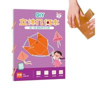 Aprendizaje de geometría para niños | Libro de aprendizaje de geometría 3D con cuerda de tracción, juego de entrenamiento de pensamiento espacial para niños pequeños, estudiantes, niñas y niños