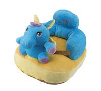 Aprendizaje de la silla sentada de ángulo ajustable súper suave asiento de soporte portátil para bebés para bebés niños pequeños seguro cómodo diseño resistente (Patrón de caballo azul)