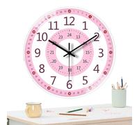 Aprendizaje del Reloj para, Reloj de Pared para | Reloj analógico de Clase de 8 Pulgadas para,Reloj de Aprendizaje, Reloj de enseñanza de Hora sin Tic-, Reloj de Pared de Color