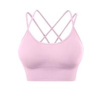 Aprendizaje niño de 3 años sujetadores deportivos para mujeres sujetadores cortos acolchados con tirantes cruzados para el yoga conjunto de vajilla cumpleaños niña, morado, S