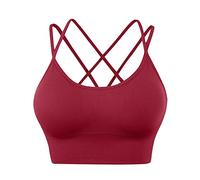 Aprendizaje niño de 3 años sujetadores deportivos para mujeres sujetadores cortos acolchados con tirantes cruzados para el yoga conjunto de vajilla cumpleaños niña, rojo, XXX-Large