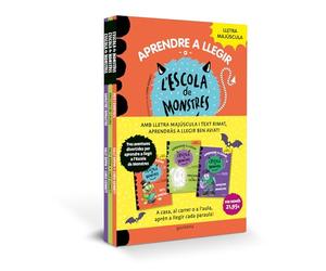 Aprendre a llegir a l'Escola de Monstres - Pack amb els llibres 7, 8 i 9: Amb lletra MAJÚSCULA (llibres per a nens a partir de 5 anys)