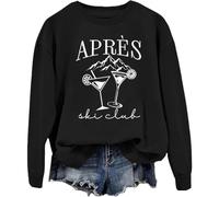 Apres Ski Club - Sudadera Apres Ski Club, sudadera Apres Ski Club para mujer, camiseta Apres Ski Club, Negro, S