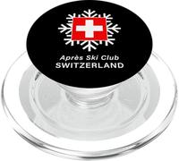 Après Ski Club Suiza Snowflake Bandera Suiza PopSockets PopGrip para MagSafe