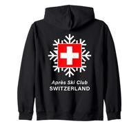 Après Ski Club Suiza Snowflake Bandera Suiza Sudadera con Capucha