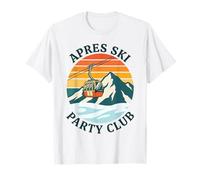 Apres Ski Party Club Vintage Sunset Góndola Montaña Camiseta
