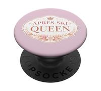 Apres Ski Queen Esquí Amante Niña Esquiador Viaje de Vacaciones PopSockets PopGrip Adhesivo