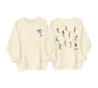 Apres - Sudadera de esquí con diseño retro para niña de esquí, sudadera Apres Ski Club, sudadera Après Ski Club, Amarillo cremoso, M