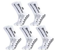 Apricitie 5 Pares de Socks Fútbol 39-46 con Grip No-Slip para Hombres y Mujeres, Baloncesto, Corrida, Blanco, Talla Única