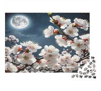 Apricot Blossom 1000Pc for The Whole Family White Blossoms at Night for Women, Gifts for Men & Adults 52x38cm/1000pcs
