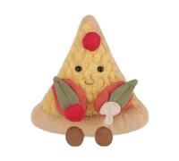 Apricot Lamb Comida deliciosa pizza juguetes de peluche para niños, suave y lindo peluche para bebés niñas y niños, comida esponjosa, deliciosa pizza amarilla, 16 cm