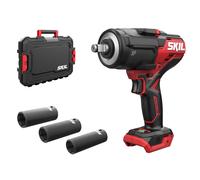 Aprietatuercas a batería skil 20v brushless - sin batería - maletín de transporte juego de 3 llaves de vaso de 1/2 (17/19/21 mm) clip de cinturón - sd1e3285ja