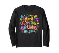 April Fool's Day Birthday Funny Born on April 1st Joke Manga Larga
