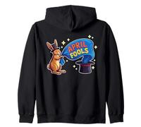 April Fools Day Prankster Bunny Sombrero mágico Conejo Sudadera con Capucha