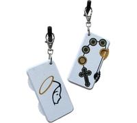 APRILADY Llavero con contador de rosario, clicker de oración portátil para devoción diaria y regalos de fe, rueda de desplazamiento portátil de mano, alivio del estrés con llavero integrado, blanco