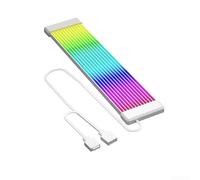 Aprilsunnyzone ARGB PSU Cable de neón para computadora 5V Tira de luz flexible de 3 pines para RGB Fusion y luz compatible con placa base e iluminación de carcasa de PC (blanco)