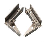 Aprilsunnyzone Bisagra de puerta de vidrio 2Pcs no perforada para gabinetes y vitrinas con tornillo ajustable para posicionamiento seguro de vidrio (plata)