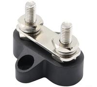 Aprilsunnyzone Bloque de terminales de batería de grado marino con pernos M6 M8 para aplicaciones de energía solar en barcos, caravanas y camiones, soporte de 48 V CC (negro-M6)