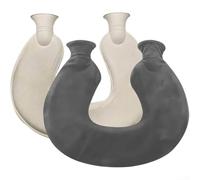 Aprilsunnyzone Calentador de manos grueso y almohadilla térmica bolsa de agua para cuello y hombros, forma de U de doble cabeza para alivio del calor específico y calor calmante en invierno (gris)