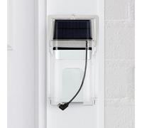 Aprilsunnyzone Cubierta protectora del timbre de la puerta del poder de la cubierta impermeable del guardia de la lluvia del tiempo con el panel solar para el sistema
