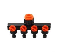 Aprilsunnyzone Derivación de manguera de jardín con cuatro salidas de conexión rápida compatibles con accesorios de 12 pulgadas y 34 pulgadas para tareas de riego de patio multizona