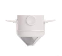 Aprilsunnyzone Filtro de goteo de café plegable de acero inoxidable para viajes y uso al aire libre, diseño reutilizable compatible con técnicas estándar de vertido sobre preparación (blanco)