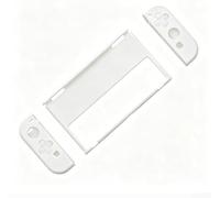 Aprilsunnyzone Funda acoplable ABS para Nintendo Switch para OLED con contornos de borde refinados y aberturas precisas para todos los botones de sensores y puntos de conectividad (blanco)