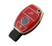 Aprilsunnyzone Funda protectora suave para llave de coche de TPU para Mercedes-Benz Clase A, Clase B, Clase C, Clase E, GLK, GLA, Funda protectora de 2 botones (rojo)