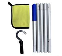 Aprilsunnyzone Gancho compacto de la piscina con poste telescópico de aluminio de 5 secciones para la compatibilidad robótica del limpiador de la piscina para el mantenimiento frecuente de la piscina