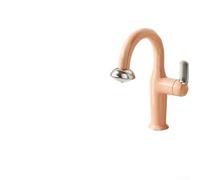 Aprilsunnyzone Grifo de lavabo que combina estilo OVNI y función extraíble, suministro de agua de doble flujo y extensión de manguera de 60 cm para uso (albaricoque de leche en polvo)