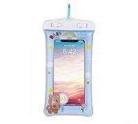 Aprilsunnyzone IPX8 - Funda impermeable para teléfono con certificación IPX8 para natación, buceo, playa, deportes acuáticos, con cordón para pantalla táctil, funcional hasta 30 metros (osito azul)