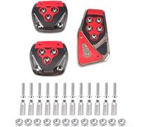 Aprilsunnyzone Juego de cubiertas de pedal de freno y embrague de transmisión manual en aleación de aluminio con textura antideslizante para seguridad y estilo (rojo)