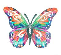Aprilsunnyzone Juego de decoración de pared de metal con diseño de mariposa para exteriores para jardín, valla de patio, decoración con construcción de hierro y dije rústico (A)