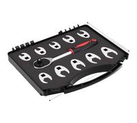 Aprilsunnyzone Juego de llaves de trinquete en forma de L de 3/8 pulgadas, kit de 11 piezas de acero de alto carbono compatible con trinquetes estándar y llaves dinamométricas