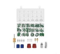 Aprilsunnyzone Kit de núcleo de válvula de aire acondicionado automotriz de 17 piezas con 270 piezas de junta tórica de goma para sellado y mantenimiento de fugas R12/R134a