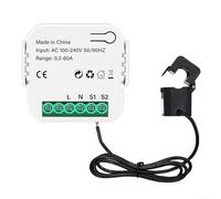 Aprilsunnyzone Monitor de energía WiFi de 80 A con seguimiento en tiempo real del consumo de energía en kilovatios hora con alertas automatizadas para identificar patrones de uso de electricidad