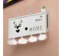 Aprilsunnyzone Organizador de pared inalámbrico grande, elegante caja de almacenamiento WiFi para sala de estar, perfecto para accesorios de TV y equipo de juegos (A)