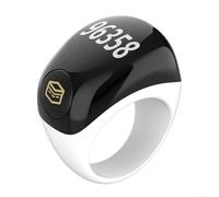 Aprilsunnyzone Para Zikr Tasbih Smart Ring Impermeable IP68 Contador digital 5 Recordatorios de oración diaria Pantalla LED Tipo C Carga 5-10 Día Batería (Blanco)