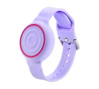 Aprilsunnyzone Pulsera de silicona impermeable para AirTag que apoya el uso cómodo a largo plazo por niños mayores (morado)