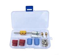Aprilsunnyzone R12 a R134A AC Retrofit Kit adaptador 17PC Set Apoyar Alta Lado y Lado Bajo Adaptación de Puerto