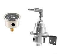 Aprilsunnyzone Regulador de presión de combustible con medidor ajustable y cuerpo de aleación de aluminio para una gestión precisa de la presión de combustible y un mejor rendimiento del motor (plata)