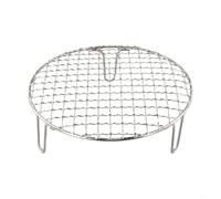 Aprilsunnyzone Rejilla de barbacoa de camping de acero inoxidable redonda red de malla portátil al aire libre rejilla de cocina con patas para picnic uso doméstico 15 cm/20 cm/25 cm/30,5 cm (20 cm)