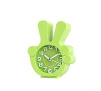 Aprilsunnyzone Reloj despertador diseñado como un dedo humano con segundo movimiento de salto y pitido distintivo para despertar dormitorio (verde claro)