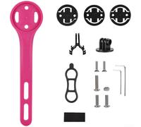 Aprilsunnyzone Soporte de computadora para manillar de bicicleta Garmin para Bryton con brazo de extensión central de ajuste de luz de 180 grados y 3 opciones de adaptador (rojo rosa)